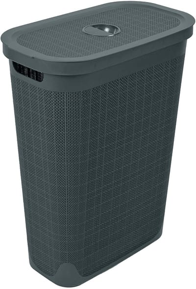 Wasmand 'Hessian' - Deksel - 40 Liter - Box - Antraciet - Ventilerend
