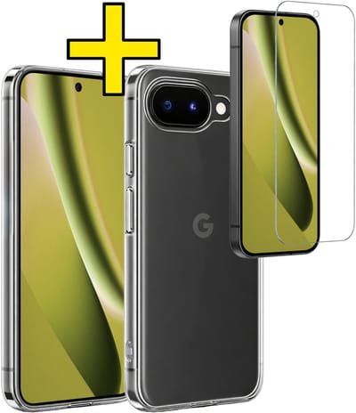 Hoesje - Met Screenprotector - Geschikt voor Google Pixel 10a - Sterk & Shockproof - Back Cover - Siliconen Case - Telefoon Hoes - Telefoonhoesjes - Transparant