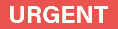 Urgent sticker, oranje wit 200 x 50 mm