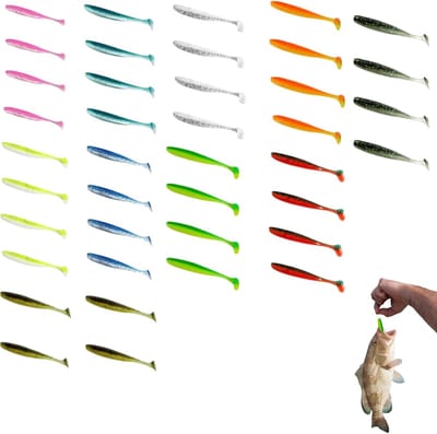 Zacht Kunstaas Set - Vis Aas - Vissen Op Roofvis - Unieke Paddle Tail - 40 Stuks - Diverse Kleuren