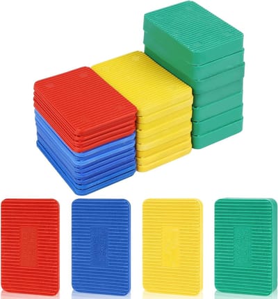 40 Stuks Gemengde Kleur Glazing Onderleggers, 1.5mm-10mm Plastic Schims voor Deuren en Raaminstallaties, Ideaal voor Glazuur en Compensatie