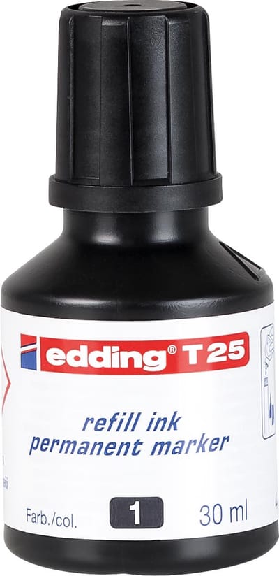 Edding T25 markernavulling Zwart 30 ml 1 stuk(s)