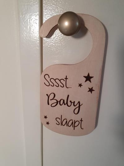 Deurhanger Baby Slaapt - Bordje Slapende baby - Hanger Baby