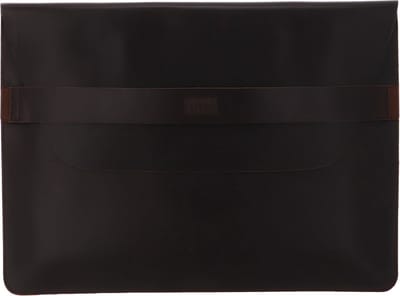BUCKLE & SEAM Leren Laptop hoes met laptopvak Terra Leather Laptop Sleeve Brown Donkerbruin