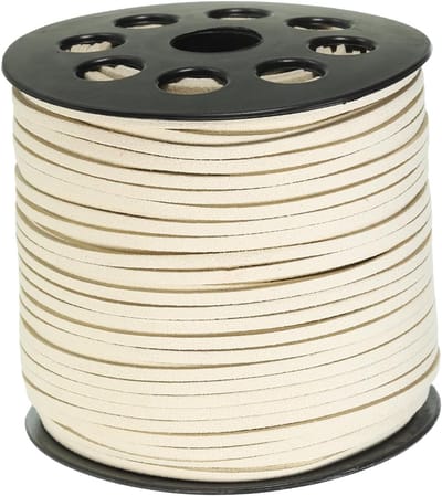 100 meter plat suède koord, 2,7 mm lederen koord, kant kunstleer koord met rol spoel voor sieraden maken armband ketting kralen doe-het-zelf ambachten, beige