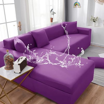 Elastische waterdichte bankhoes stofdicht effen kleur hoekbankhoezen woonkamerbankset voor huisdieren kinderen 1 seater 90-140cm