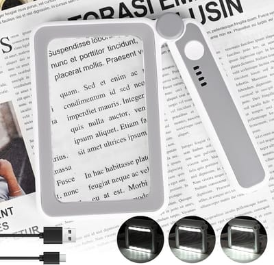 Vergrotingsloupe, oplaadbare 4X leesloupe met 10 LED-lampen, vouwbare verlichte loupe voor lezen, nabewerking