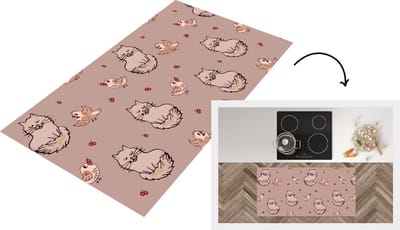 Keukenloper - Loper keuken - Dieren - Kinderen - Patronen - 120x60 cm - Keukenloper vinyl