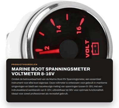 Dailygoods- Spanningsmeter 52mm - IP67 Waterdicht - 9-32V Werkspanning - Hoge Precisie - Eenvoudige Installatie - Laag Stroomverbruik - Voltmeter