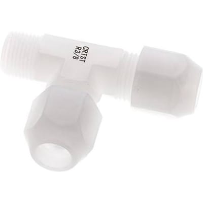 10x12mm & R3/8'' PVDF haakse slangkoppeling met buitendraad 10bar/145psi