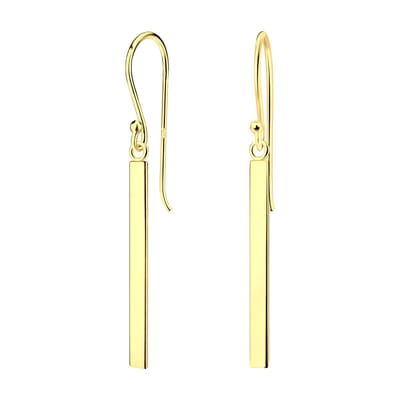 Joy|S - Zilveren Bar/ Staaf 2 x 20 mm oorbellen - oorhangers - gold plated