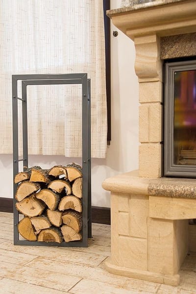 Houten Standaard voor Haardhout - Houthoudrek 100 cm Grijs