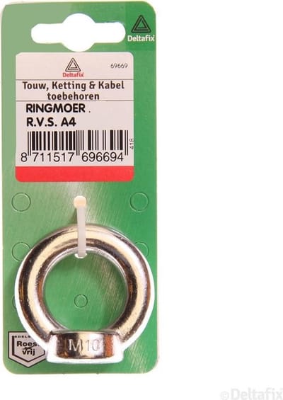 Ringmoer M6 RVS - 1 stuk