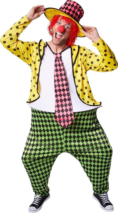 dressforfun - Herenkostuum weelderige clown Pepe S - verkleedkleding kostuum halloween verkleden feestkleding carnavalskleding carnaval feestkledij partykleding - 300787