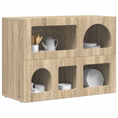 vidaXL - Dressoir - ELST - Sonoma - Eik - 80.5 - x - 35 - x - 59 - cm - Bewerkt - hout