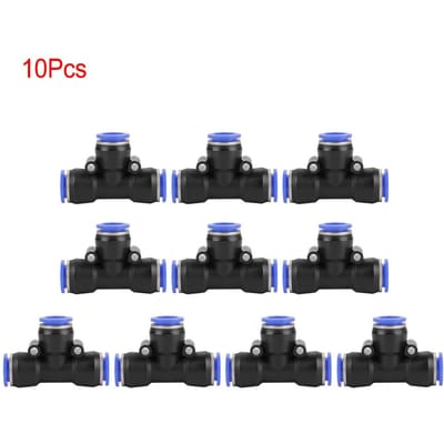 10 stuks OD 12 mm Luchtslang Pneumatische 3-weg T-stuk Verbindingsstuk Lucht Push Snelle Koppelingen