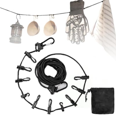 Dailygoods- Waslijn 5 Meter - Waslijn Camping - Uittrekbare Waslijn - Multifunctionele Waslijn - Accessoires voor Buitengebruik - Lichtgewicht en Waterafstotend - Drooglijn