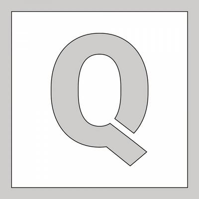 Spuitsjabloon letter Q - dibond 500 x 500 mm