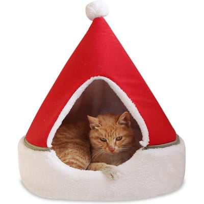 Katten Tent Grot Bed Kerstboom Kattenhuis Bed Comfortabel Driehoekig Kattenbed Huisdier Tent Huis s