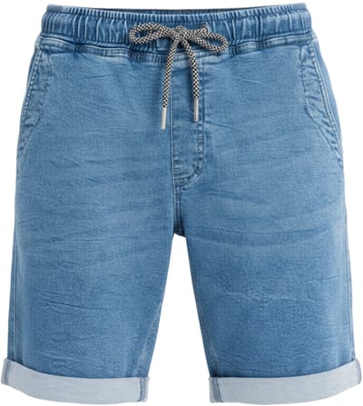 OMBRE Korte Broek - Regular Fit - Katoen - Effen Licht Indigo S
