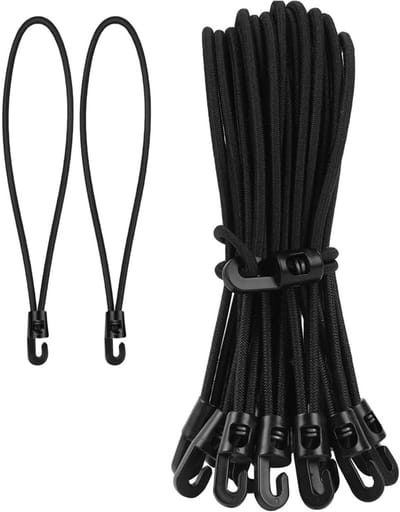20 Stuks Stretch Elastische Bands met Haken - 4" Sterke Bungee Cords voor Zeilen, Tent, Kamperen en Opslag