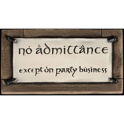 Weta Workshop Lord of the Rings Magnet No Admittance