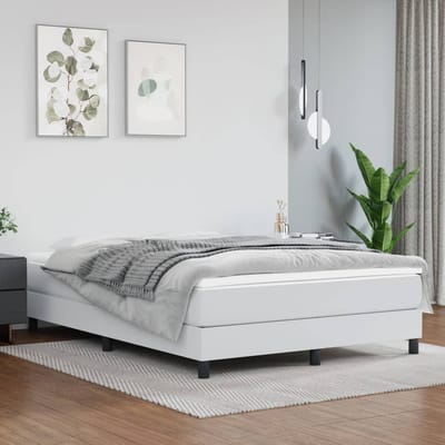 vidaXL - Pocketveringmatras - medium - 140x190x20 - cm - kunstleer - wit