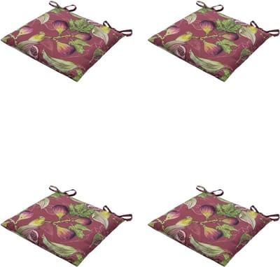 Madison - Zitkussen - Universeel - 4 stuks - 46 x 46 cm -Jasmijn Bordeaux - Tuin - Outdoor
