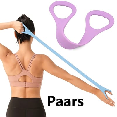 Siliconen Sport Stretch Band I Weerstandsband I Fitness Elastiek I Rekbare Sportband I Voor Yoga, Pilates & Krachttraining I Paars