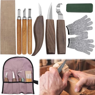 Houtsnijgerredschap - Houtsnijmes - Professionele Houtsnijgereedschapset - Houtsnijden - 18-delig - Draagbare Opbergtas - Perfect voor Beginners, Houtsnijders en Houtbewerkers