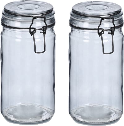 Zeller Weckpotten/inmaakpotten - 2x - 750 ml - glas - met beugelsluiting - D10 x H15 cm