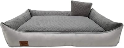 Wasbare Hondenbed Sofa 120x80 cm - Grijs Gequilte Hondemand voor Grote Honden, Comfortabel en Duurzaam, grijs