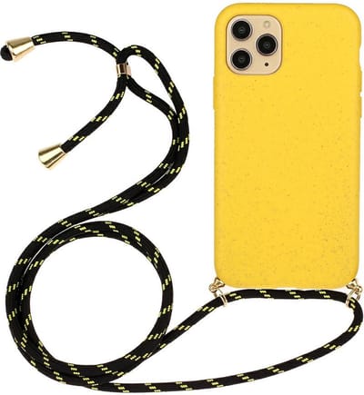 Coverup Hoesje - Geschikt voor iPhone 13 Hoesje - Coverup TPU Back Cover met Koord - Biologisch Afbreekbaar - Geel