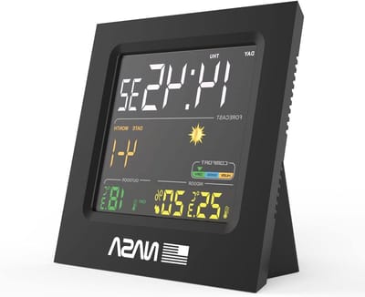 Draadloos Weerstation - Weersvoorspeller Binnen - Weersinformatie Aflezen - 4.3 Inch Kleurendisplay - Compact Formaat - Zwart