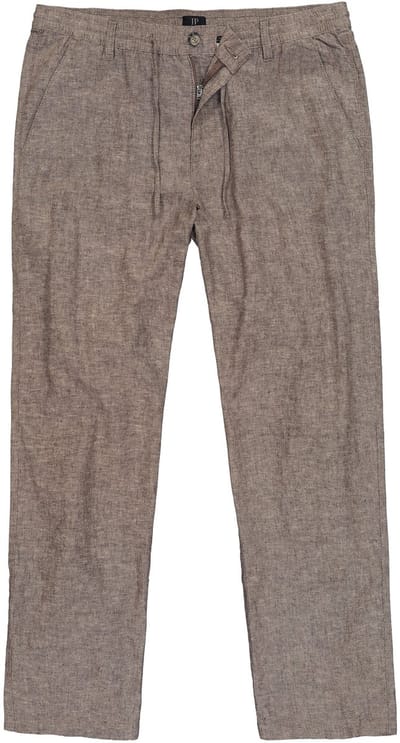 JP 1880 - Heren - broek van linnenmix elastische instapband tot 72 - Hazelnoot - Maat 66