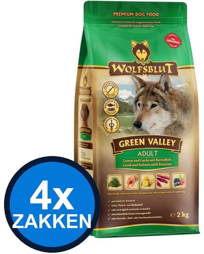 4x Wolfsblut - Adult Green Valley - Hondenvoer Droogvoer - 2 kg