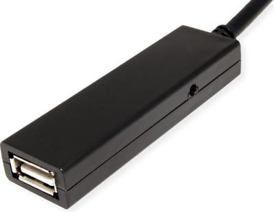VALUE USB 2.0 Verleng kabel met actieve Repeater, A - C, zwart, 10 m