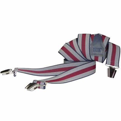 Pierre Mouton - Bretel - Volwassenen - Heren - Chevron - Bretel - Sterke clips - Rood - 120cm - 35mm - M - L