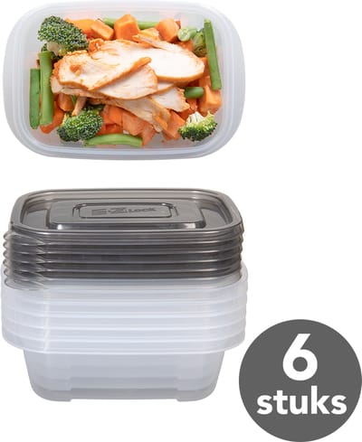 Meal prep Bakjes - Diepvriesbakjes - 520ml - 6 Stuks - BPA vrij - PFAS vrij - Vershoudbakjes set met deksel - Bewaarbakjes - Magnetron bakjes - Diepvriesdozen - Meal prep container - Vershouddoos - Stevig en Herbruikbaar - LocknLock