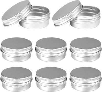 Set van 8 Stuks 30ML Lege Aluminium Potjes met Schroefdeksel voor Lipbalsem, Crème, Kaarsen en Cosmetica
