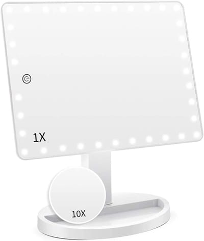 MIRA® Hollywood Spiegel – Hollywood Spiegel met Verlichting - Bright Beauty Vanity Makeup Spiegel - Wit - 22cm x 14cm x 37cm