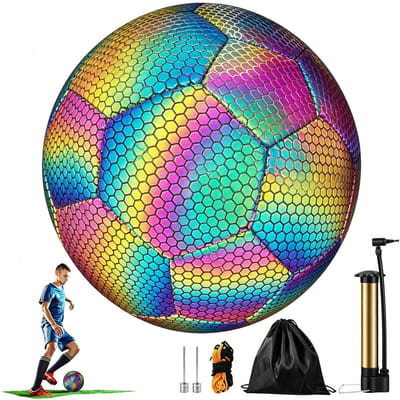 VHV - Reflecterende Voetbal - Maat 5 Trainingsbal - PU Nachtvoetbal voor Binnen en Buiten