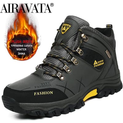 Heren Winterlaarzen Pluche Warme Wandelschoenen Man Outdoor Trainers Mannelijke Werkschoenen Maat 39-47 42 groen