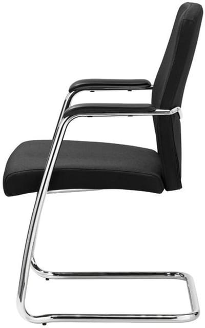 Vergaderstoel hoge rug Elan in zwart stof met zwart frame