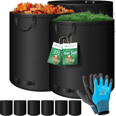 Set van 6 Zelfstaande Tuinzakken 272L Inclusief Stevie Tuinhandschoenen