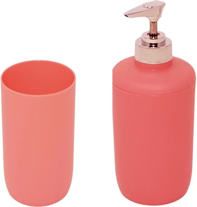 Concorde Badkamer accessoires - beker/zeeppompje - kunststof zalmroze