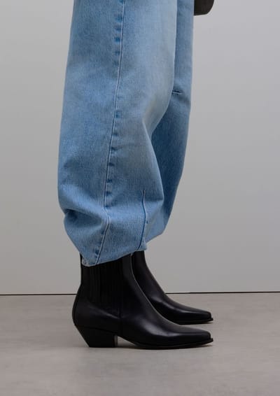 Sacha - Dames - Zwarte leren western laarsjes - Maat 37