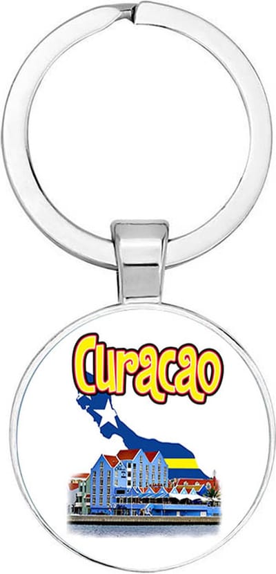Akyol - Curaçao huisjes Sleutelhanger - curaçao - reizigers - leuke cadeau voor iemand die houdt van Curaçao - verjaardagscadeau - kado - gift - 2,5 x 2,5 CM