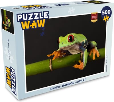 Puzzel Kikker - Bamboe - Zwart - Legpuzzel - Puzzel 500 stukjes