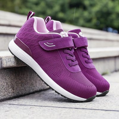 Lente Extra Grote Maat Ouderen Schoenen Antislip Wandelschoenen Ademende Middelbare Leeftijd en Oudere Sportschoenen Damesschoenen 35 purple